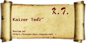 Kaizer Teó névjegykártya